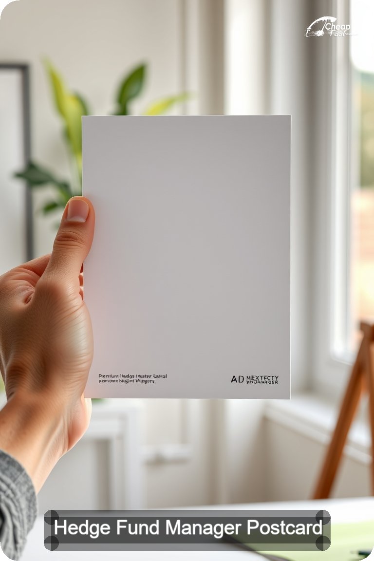 Hedge Fund Manager Postcard Sample 05 · 4.5" x 11" design sample