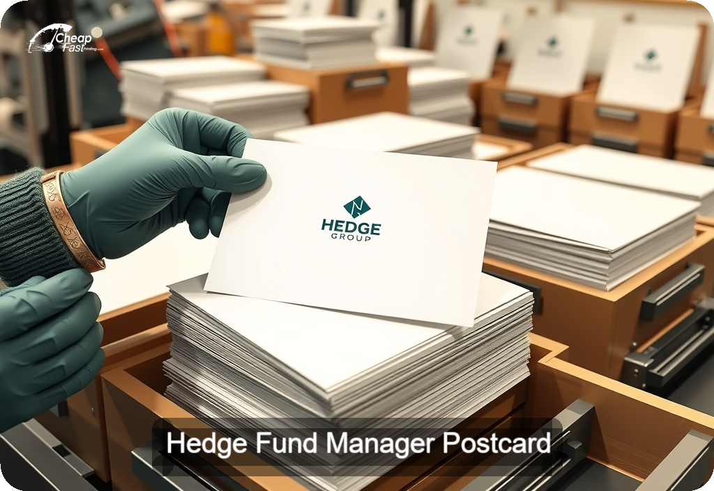 Hedge Fund Manager Postcard Sample 09 · 6" x 11" design sample