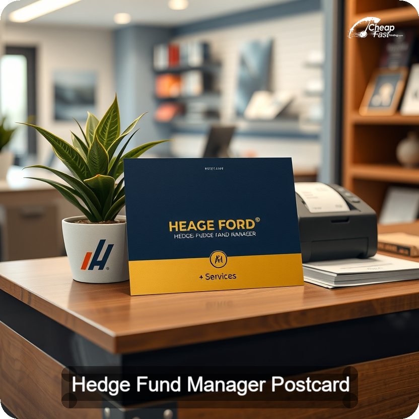 Hedge Fund Manager Postcard Sample 10 · 5" x 5" design sample