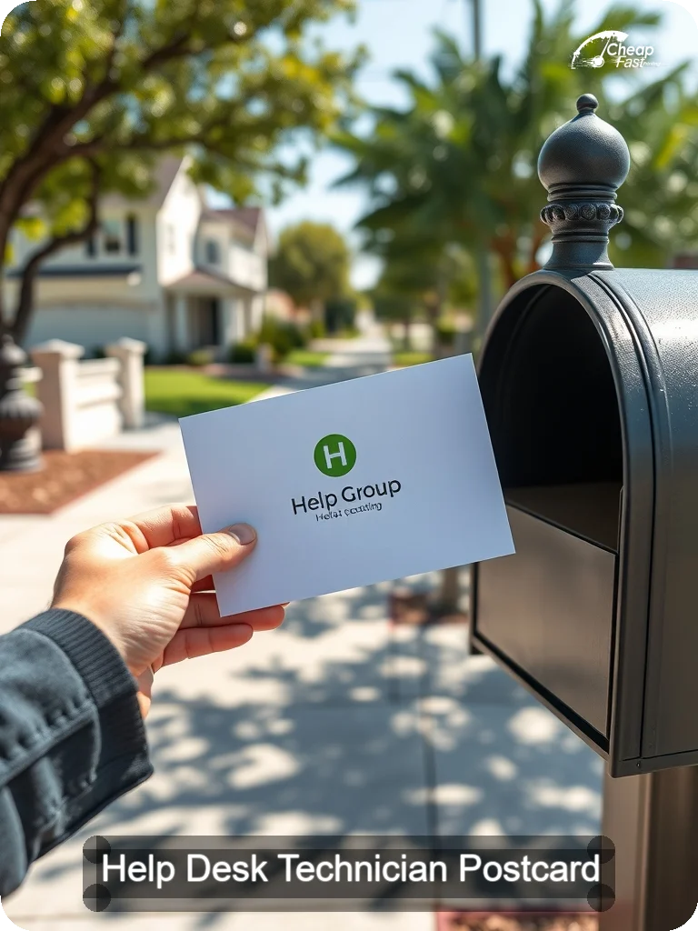 Help Desk Technician Postcard Sample 01 · 5" x 7" design sample