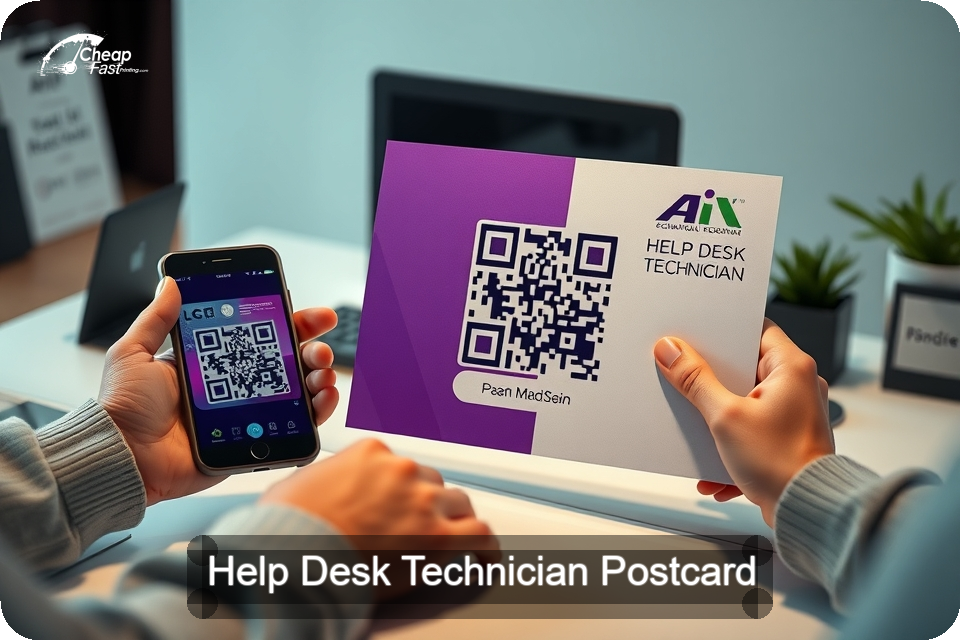 Help Desk Technician Postcard Sample 02 · 6" x 9" design sample