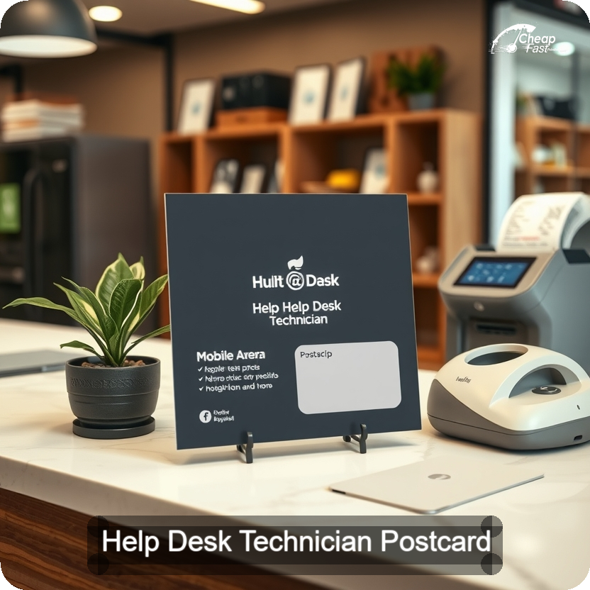Help Desk Technician Postcard Sample 04 · 5" x 5" design sample