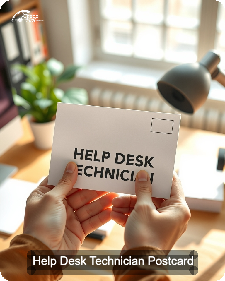 Help Desk Technician Postcard Sample 05 · 4.25" x 5.5" design sample