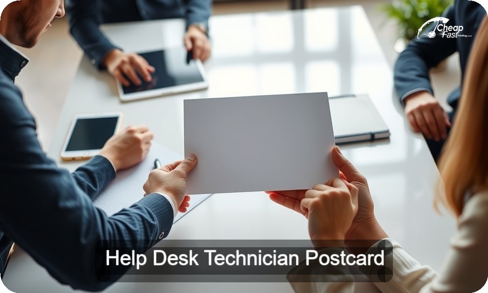 Help Desk Technician Postcard Sample 06 · 4" x 9" design sample