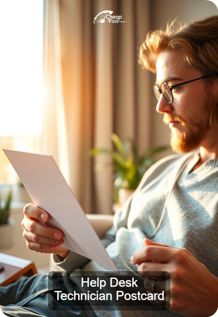 Help Desk Technician Postcard Sample 07 · 4.5" x 6.5" design sample