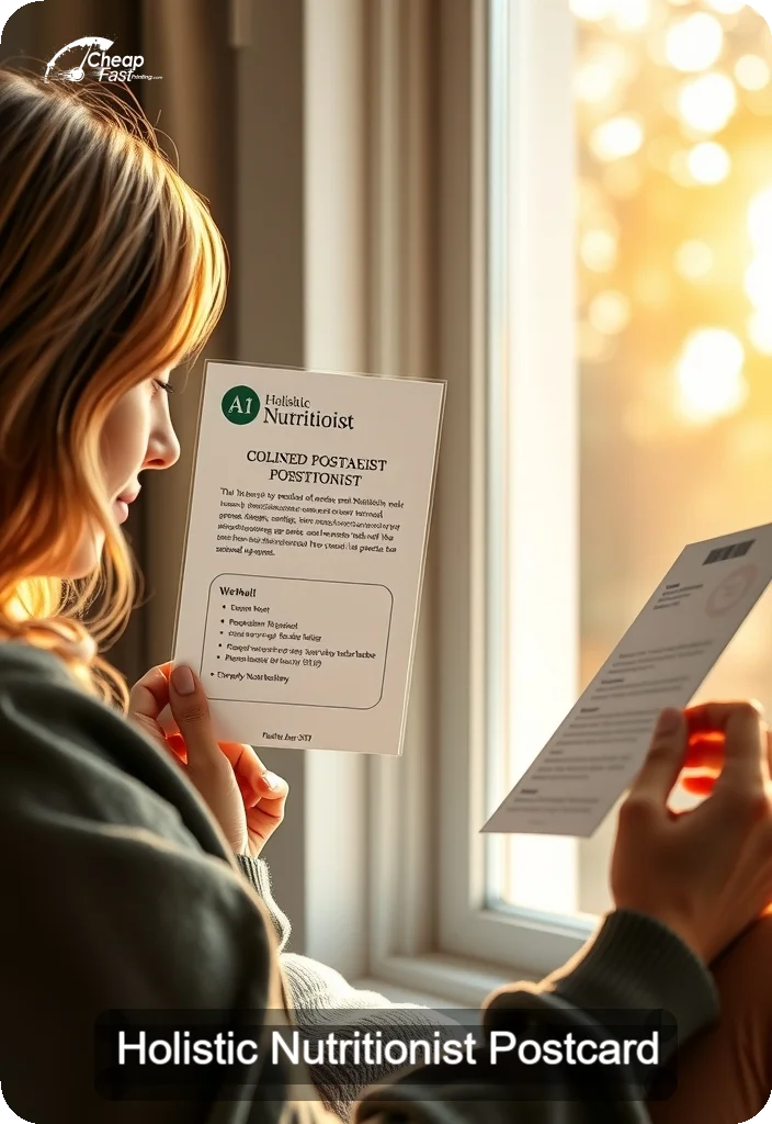 Holistic Nutritionist Postcard Sample 03 · 4.5" x 6.5" design sample