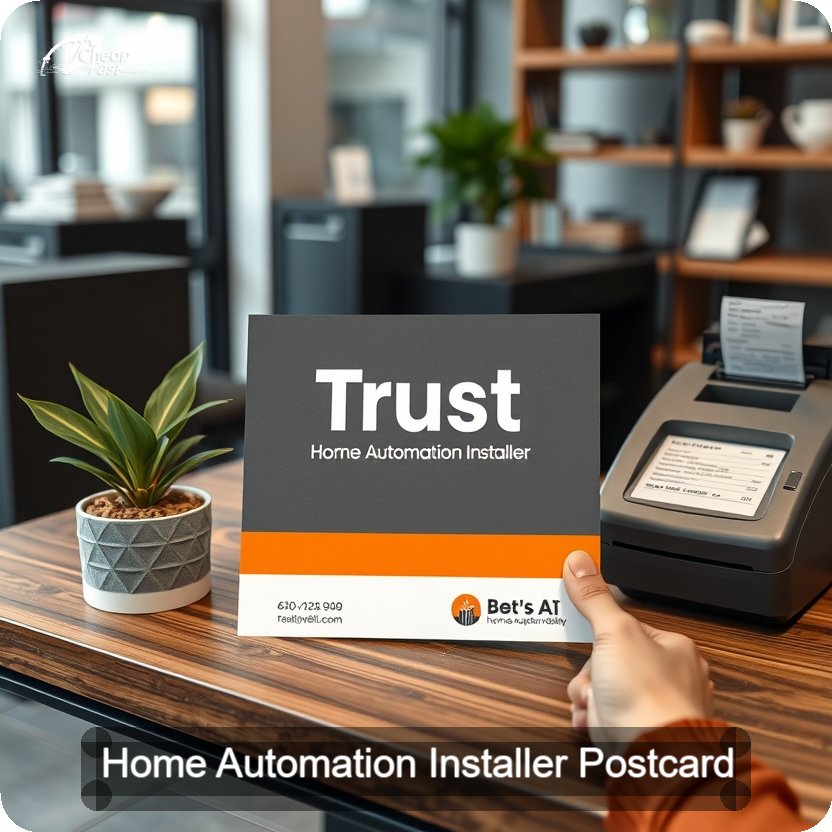 Home Automation Installer Postcard Sample 01 · 5" x 5" design sample