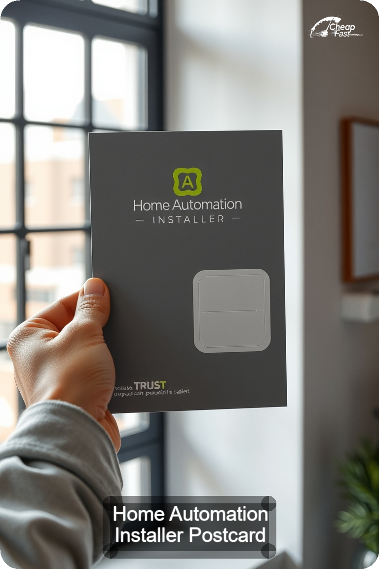 Home Automation Installer Postcard Sample 06 · 4.5" x 11" design sample