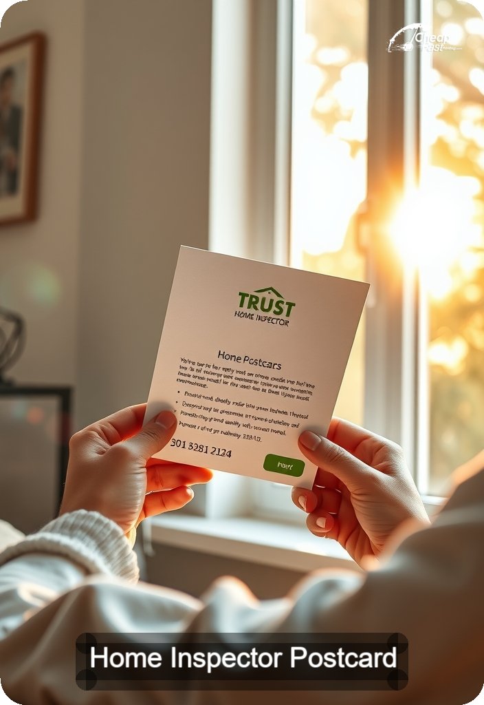 Home Inspector Postcard Sample 02 · 4.5" x 6.5" design sample