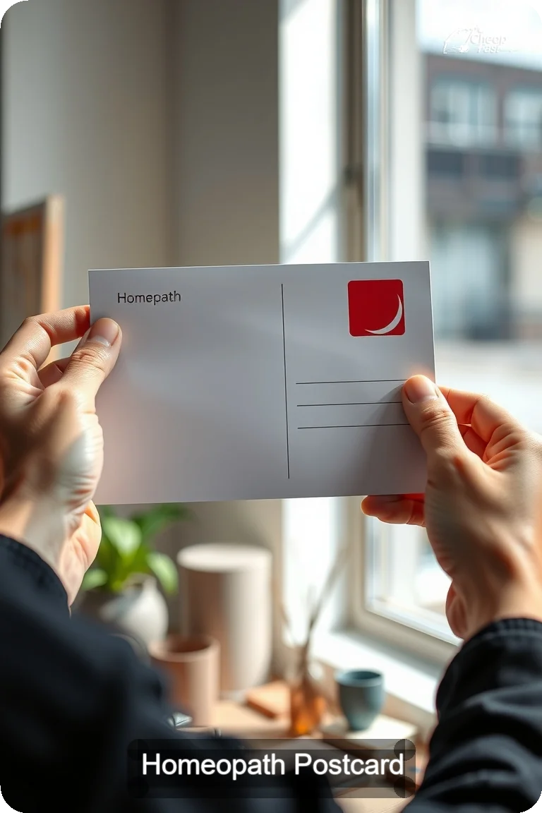 Homeopath Postcard Sample 08 · 4.5" x 11" design sample