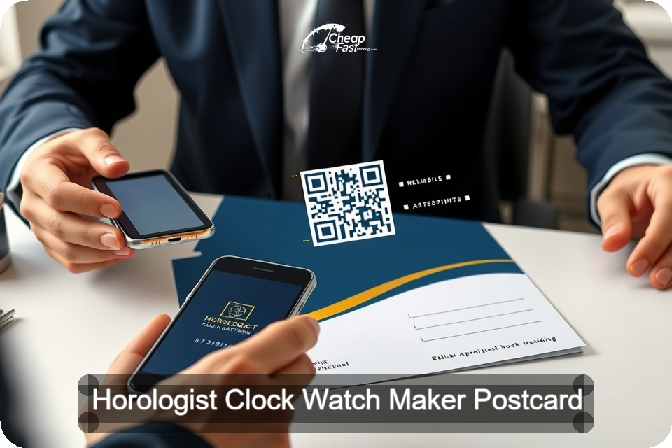 Horologist Clock Watch Maker Postcard Sample 08 · 6" x 9" design sample