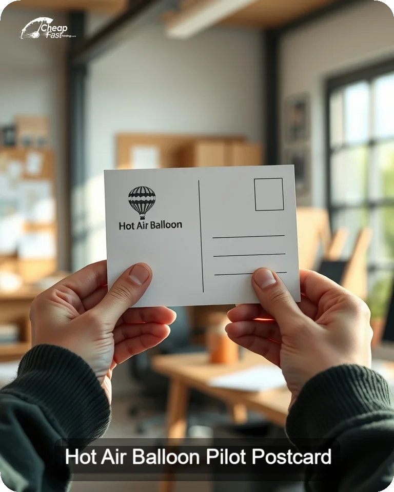 Hot Air Balloon Pilot Postcard Sample 01 · 4.25" x 5.5" design sample