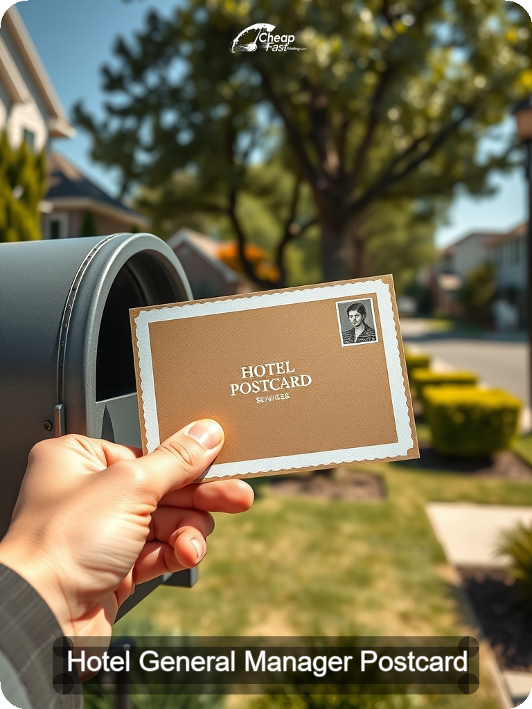 Hotel General Manager Postcard Sample 05 · 5" x 7" design sample