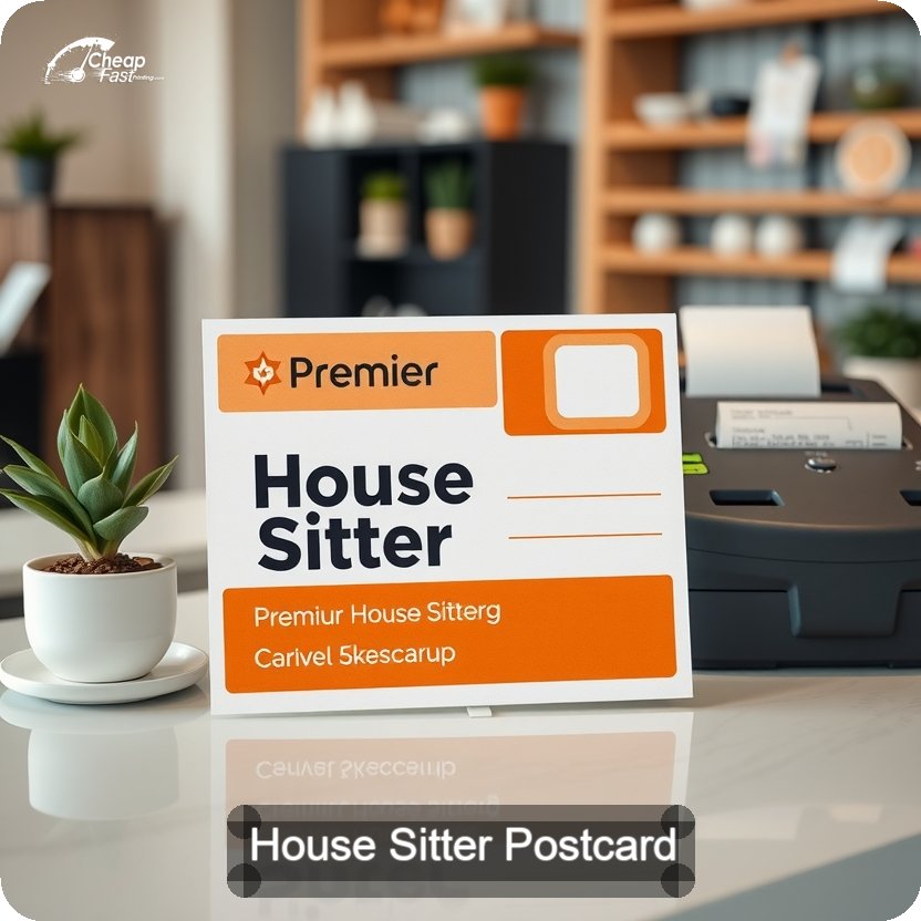 House Sitter Postcard Sample 05 · 5" x 5" design sample