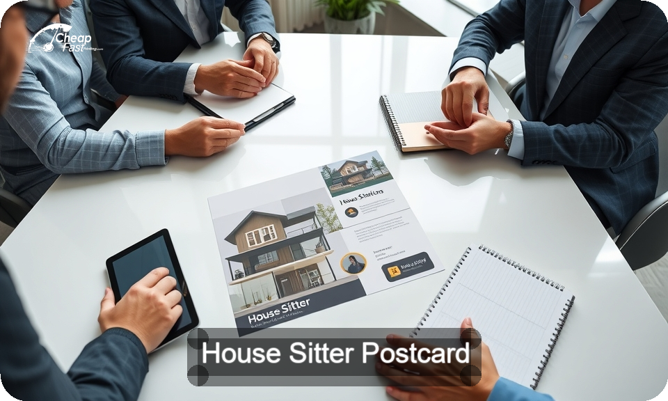 House Sitter Postcard Sample 07 · 4" x 9" design sample