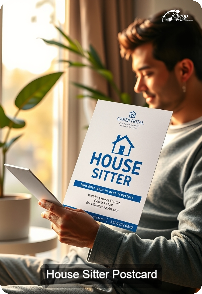 House Sitter Postcard Sample 08 · 4.5" x 6.5" design sample