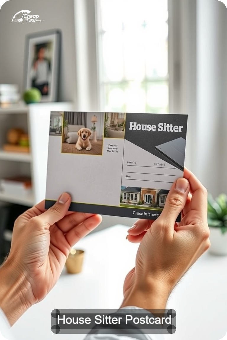 House Sitter Postcard Sample 10 · 4.5" x 11" design sample