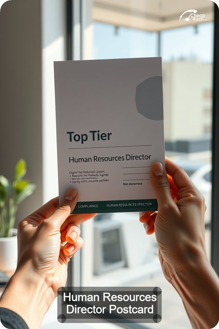 Human Resources Director Postcard Sample 09 · 4.5" x 11" design sample