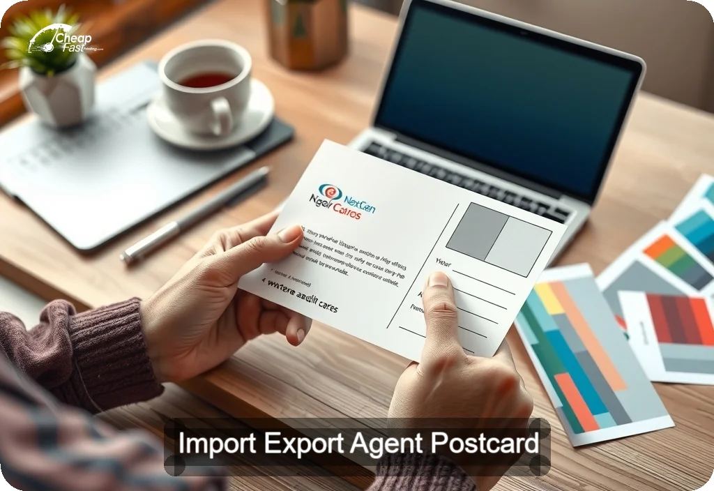 Import Export Agent Postcard Sample 02 · 4" x 6" design sample