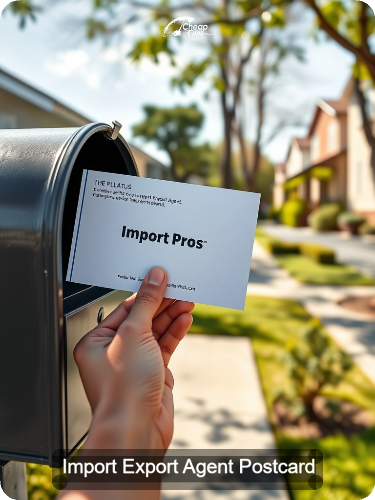 Import Export Agent Postcard Sample 03 · 5" x 7" design sample