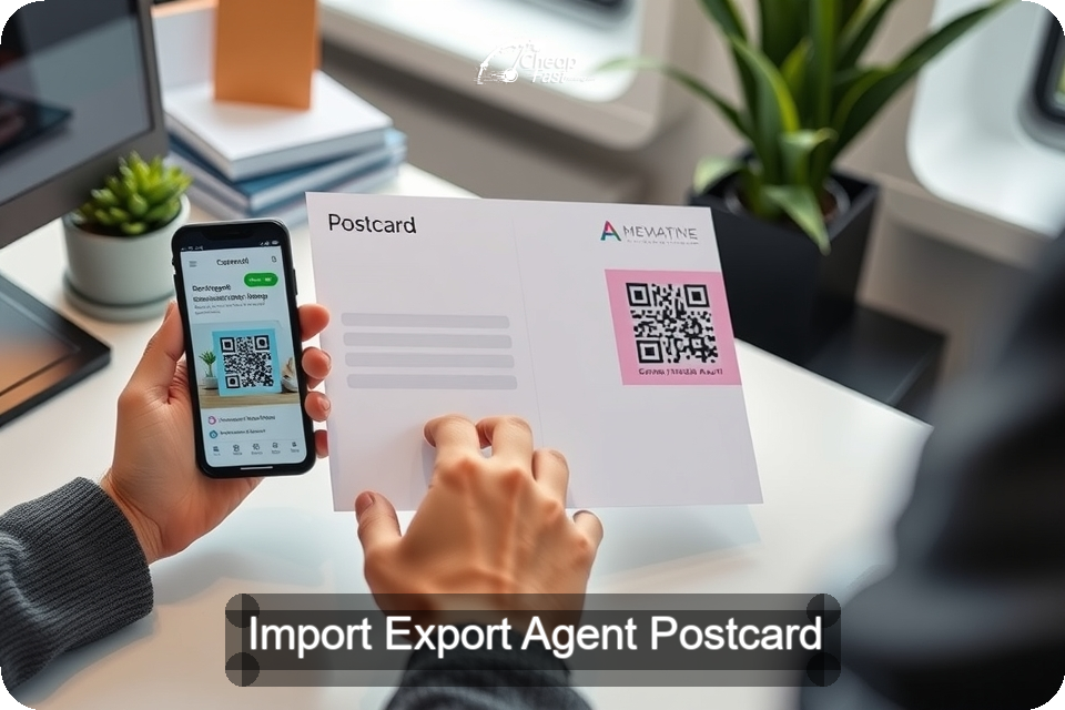 Import Export Agent Postcard Sample 04 · 6" x 9" design sample