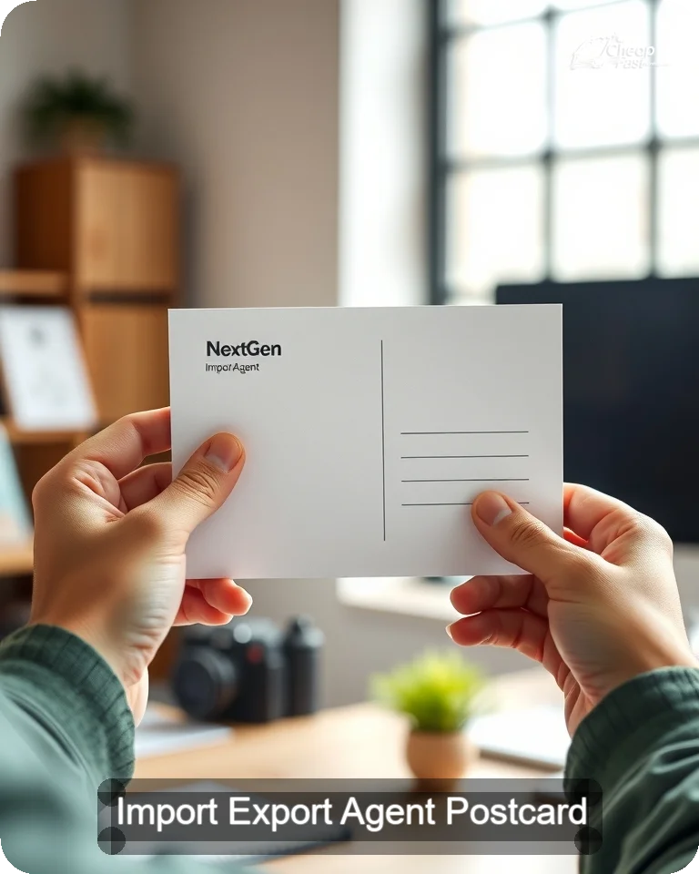 Import Export Agent Postcard Sample 07 · 4.25" x 5.5" design sample