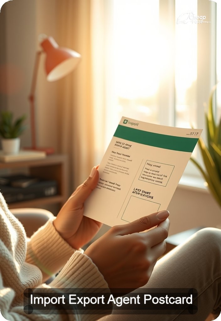 Import Export Agent Postcard Sample 09 · 4.5" x 6.5" design sample