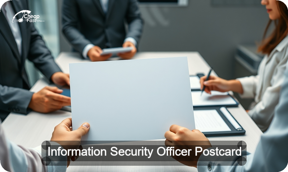 Information Security Officer Postcard Sample 03 · 4" x 9" design sample