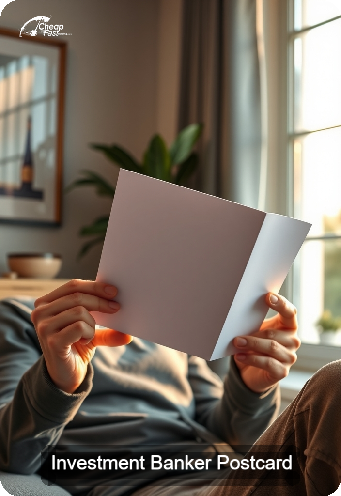 Investment Banker Postcard Sample 01 · 4.5" x 6.5" design sample