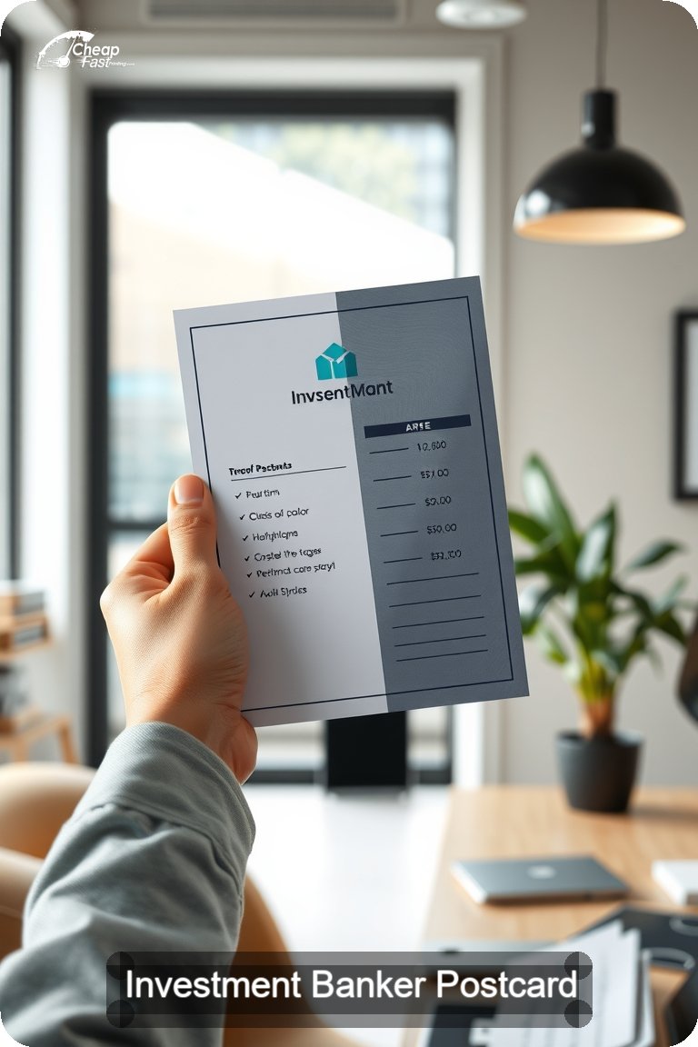 Investment Banker Postcard Sample 03 · 4.5" x 11" design sample