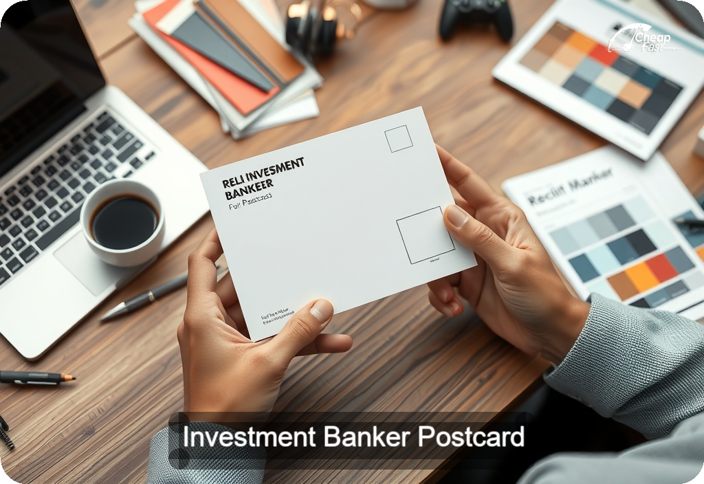 Investment Banker Postcard Sample 04 · 4" x 6" design sample