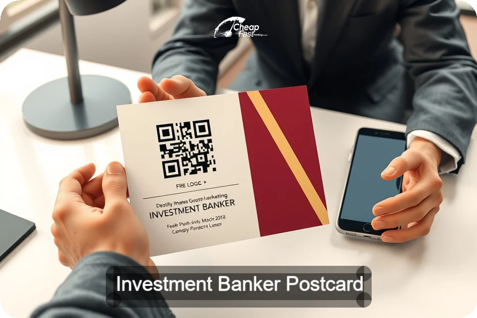 Investment Banker Postcard Sample 06 · 6" x 9" design sample