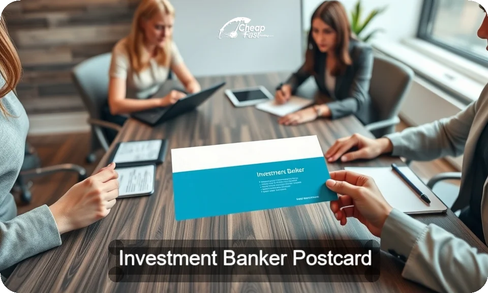 Investment Banker Postcard Sample 10 · 4" x 9" design sample