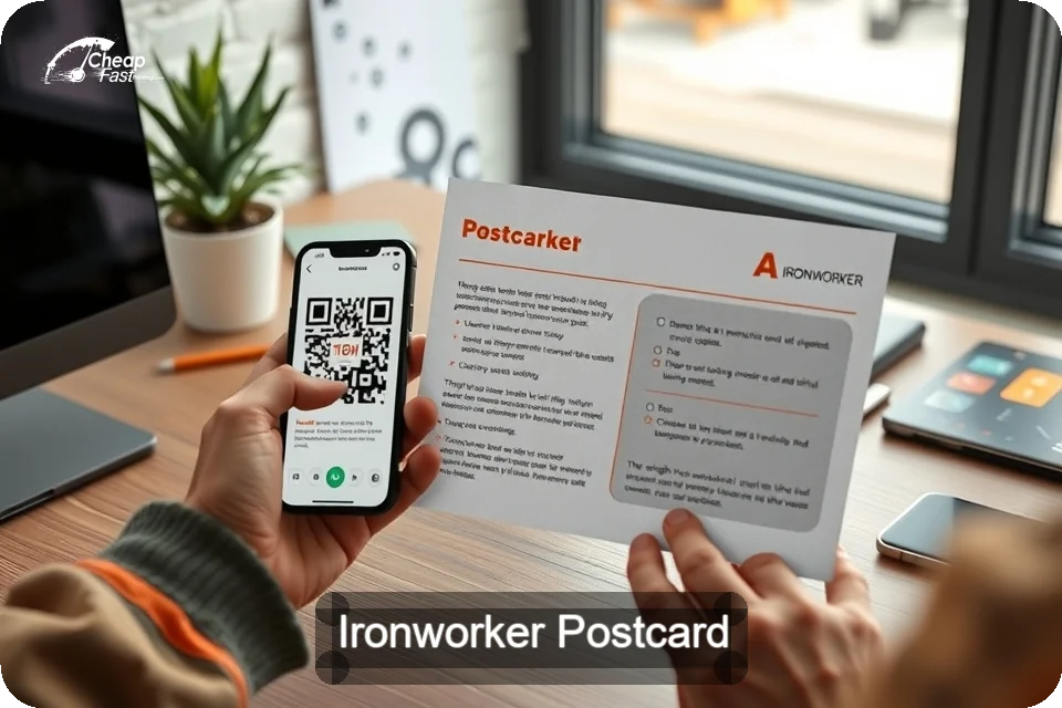 Ironworker Postcard Sample 10 · 6" x 9" design sample