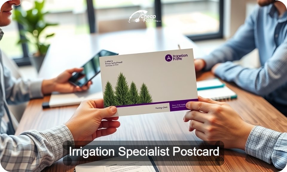 Irrigation Specialist Postcard Sample 03 · 4" x 9" design sample