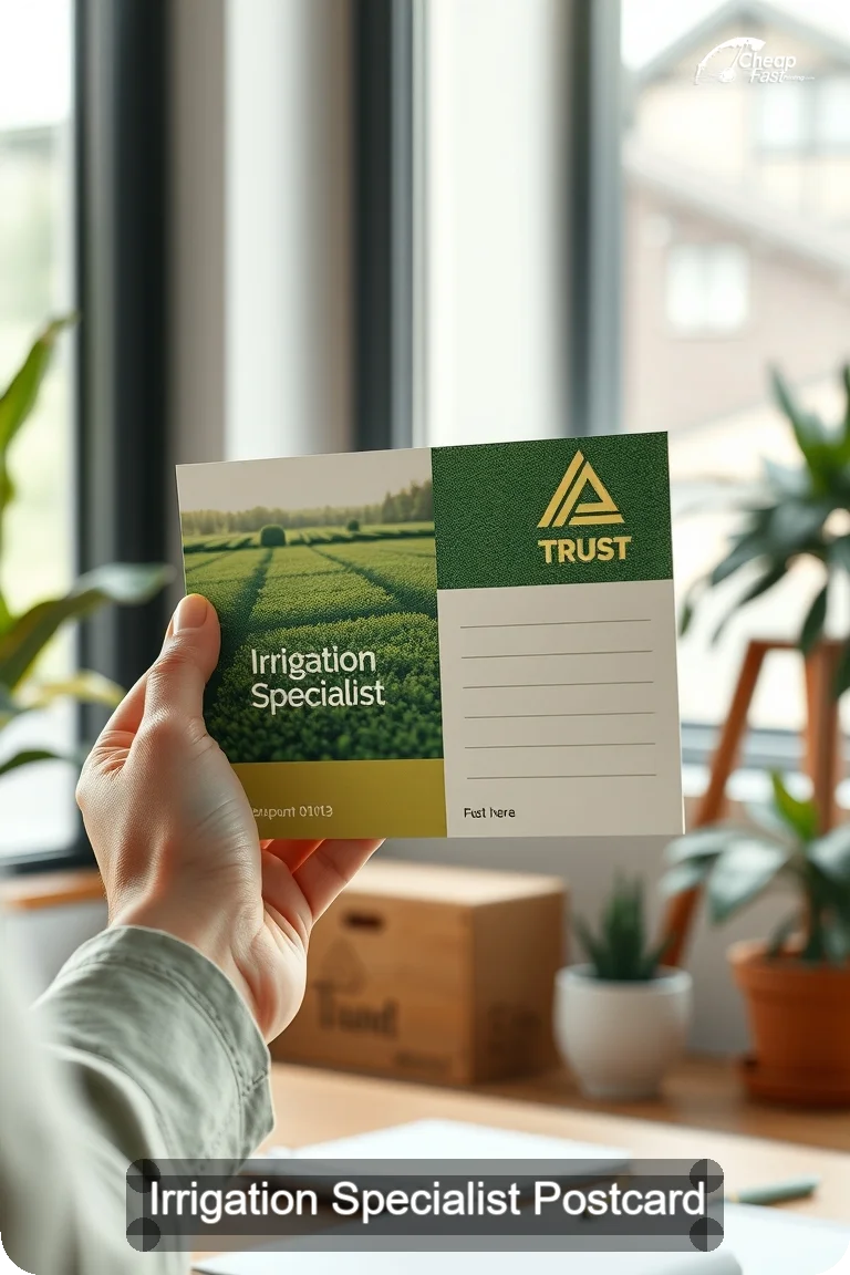 Irrigation Specialist Postcard Sample 06 · 4.5" x 11" design sample