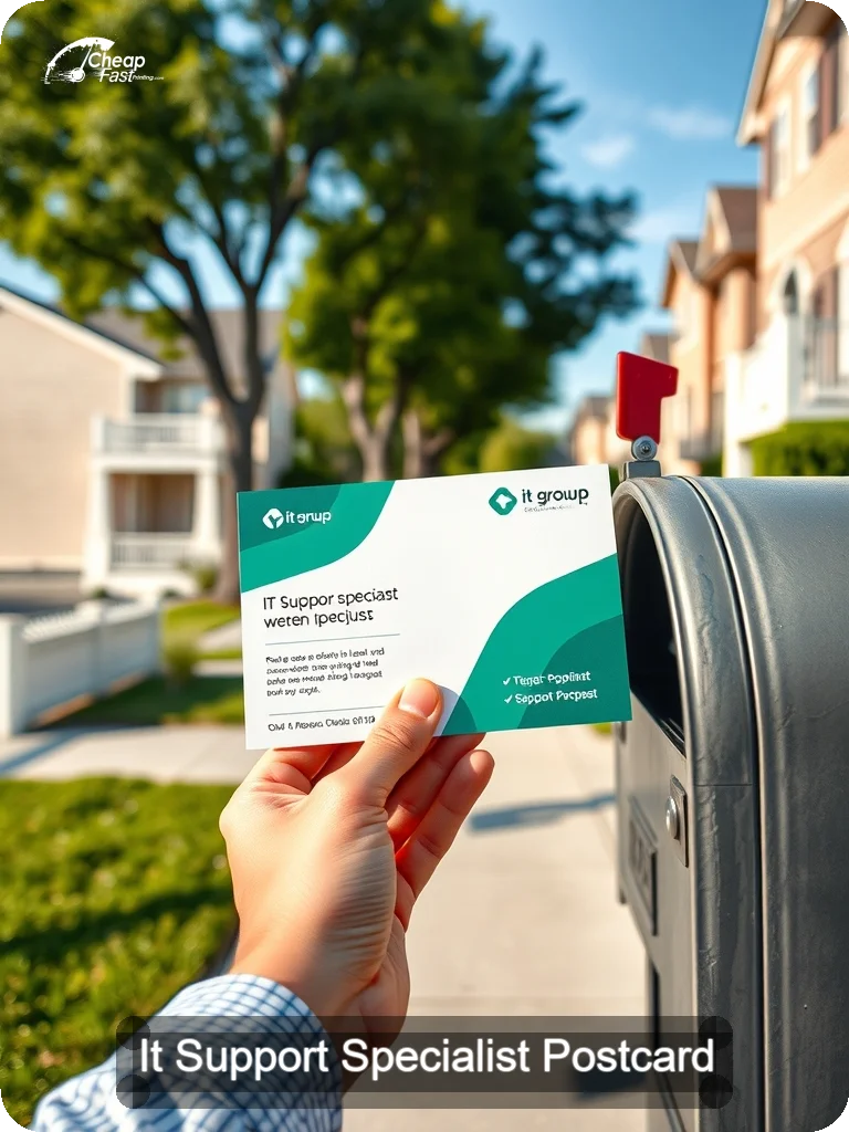 It Support Specialist Postcard Sample 01 · 5" x 7" design sample