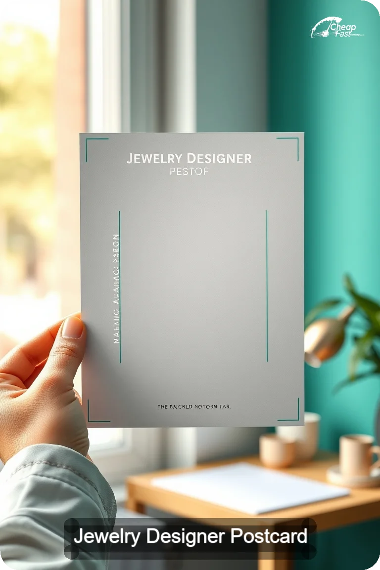 Jewelry Designer Postcard Sample 05 · 4.5" x 11" design sample