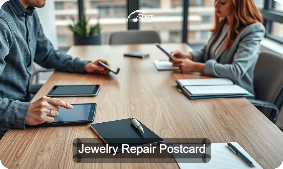 Jewelry Repair Postcard Sample 02 · 4" x 9" design sample