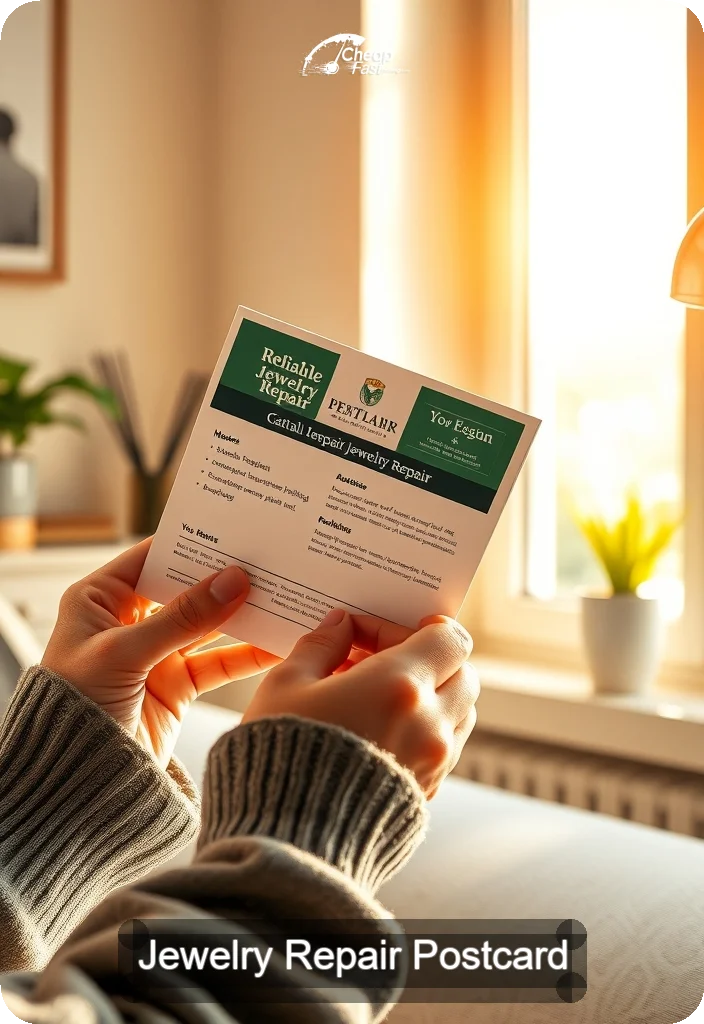 Jewelry Repair Postcard Sample 03 · 4.5" x 6.5" design sample