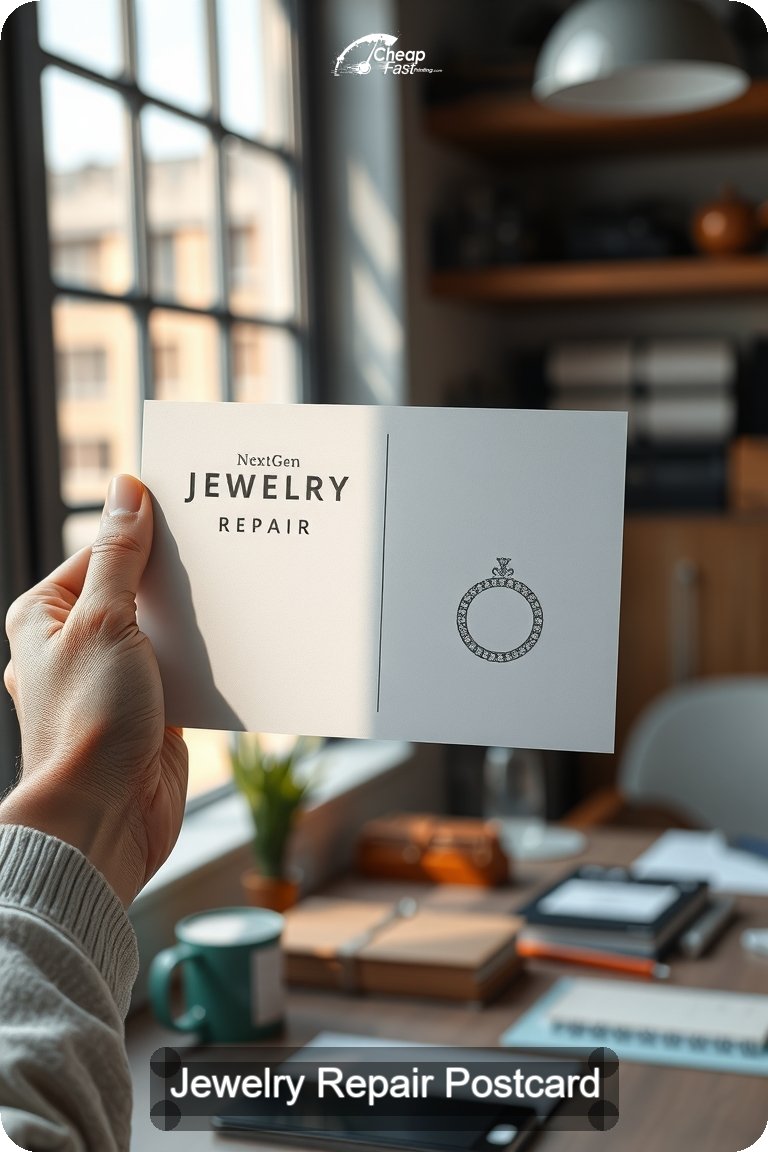 Jewelry Repair Postcard Sample 05 · 4.5" x 11" design sample