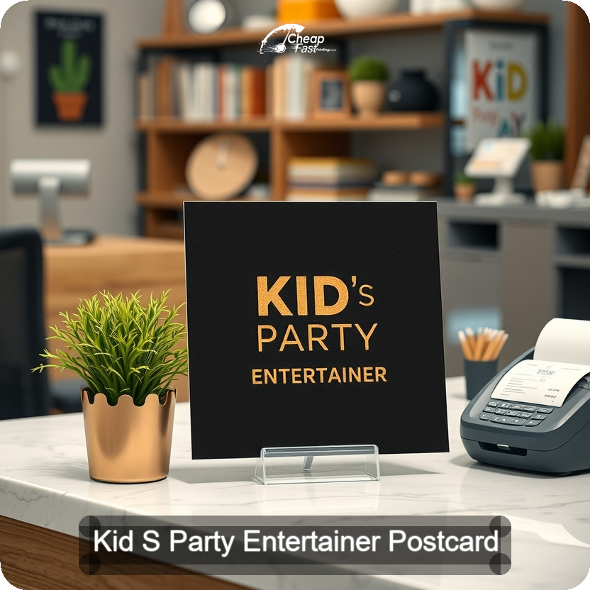 Kid S Party Entertainer Postcard Sample 08 · 5" x 5" design sample