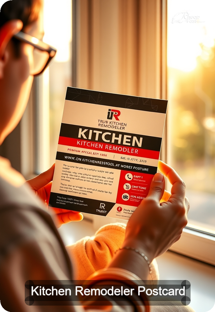 Kitchen Remodeler Postcard Sample 02 · 4.5" x 6.5" design sample