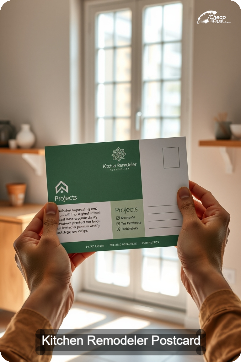 Kitchen Remodeler Postcard Sample 04 · 4.5" x 11" design sample