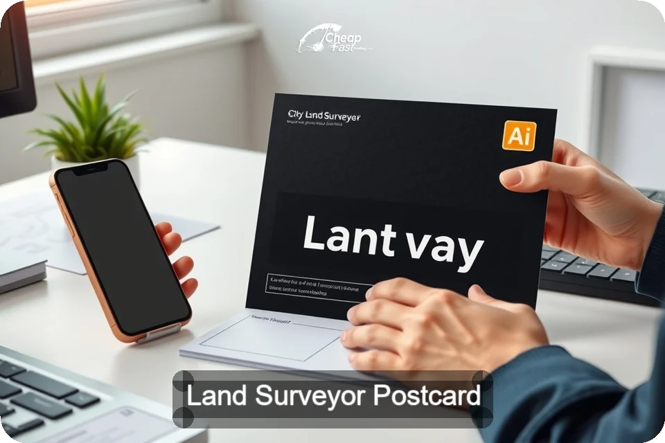 Land Surveyor Postcard Sample 05 · 6" x 9" design sample
