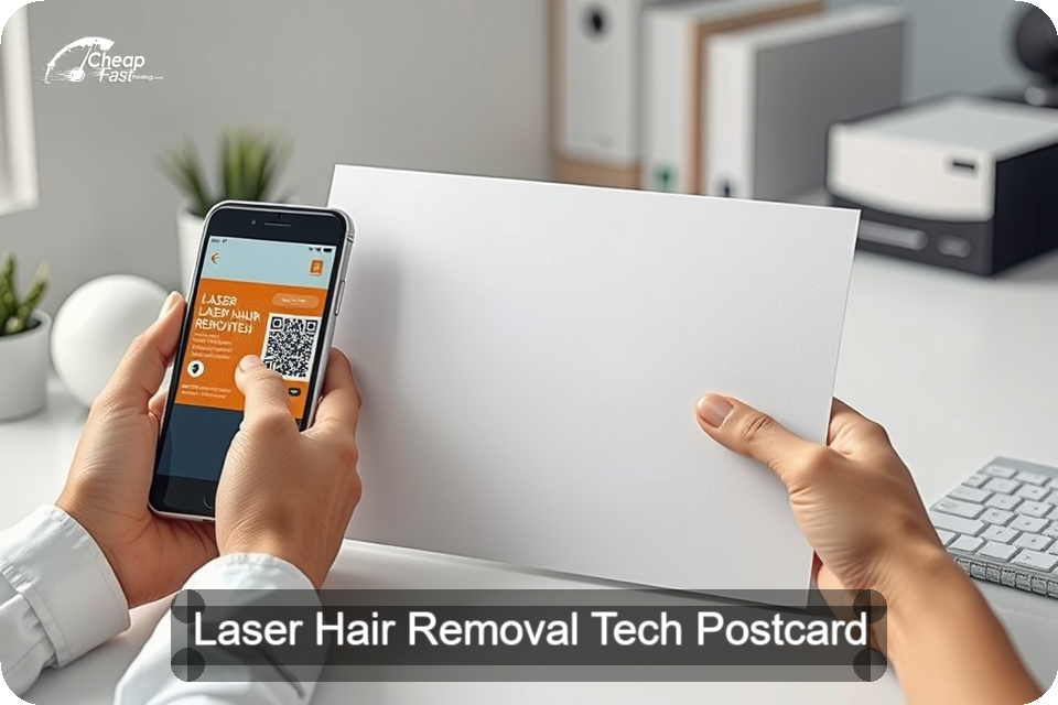 Laser Hair Removal Tech Postcard Sample 03 · 6" x 9" design sample