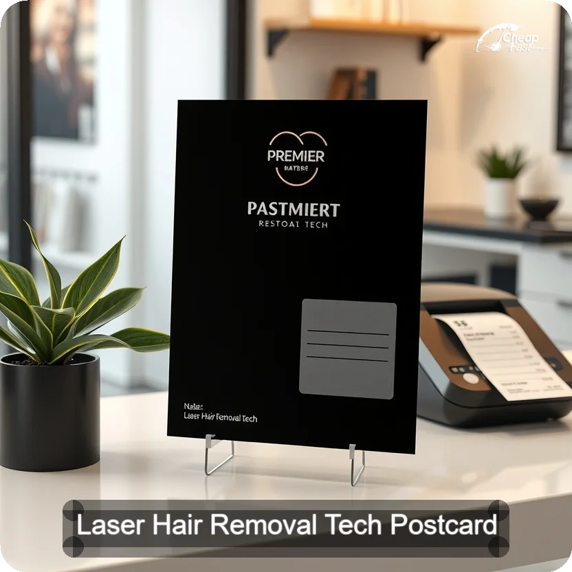 Laser Hair Removal Tech Postcard Sample 05 · 5" x 5" design sample