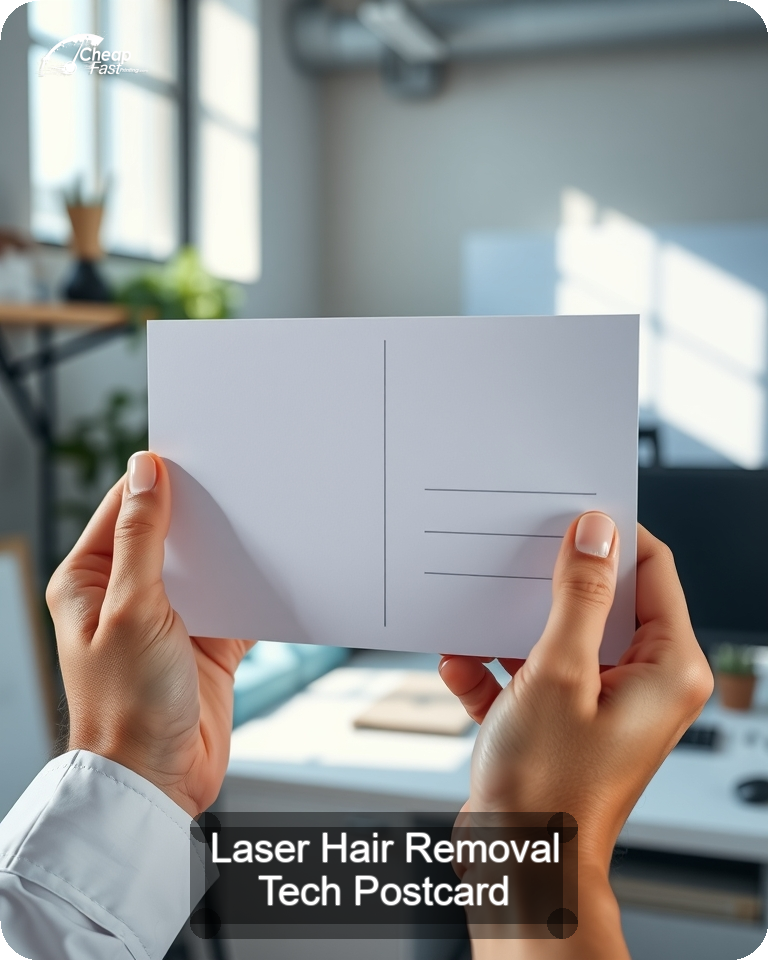 Laser Hair Removal Tech Postcard Sample 06 · 4.25" x 5.5" design sample