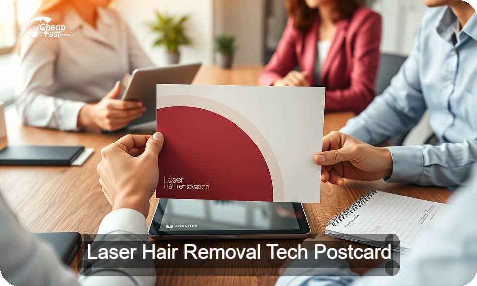 Laser Hair Removal Tech Postcard Sample 07 · 4" x 9" design sample