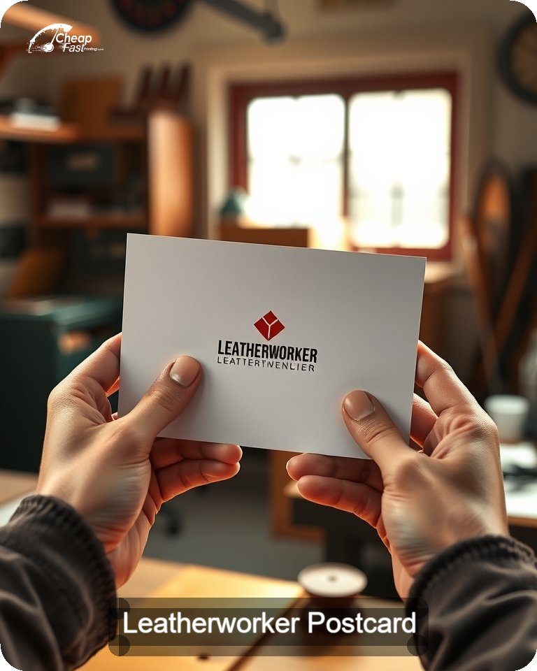 Leatherworker Postcard Sample 09 · 4.25" x 5.5" design sample